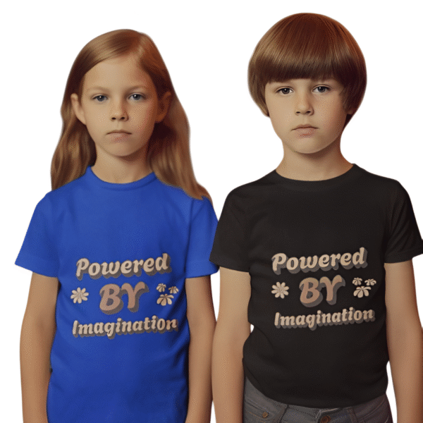 Powered By Imagination Kids T-Shirt