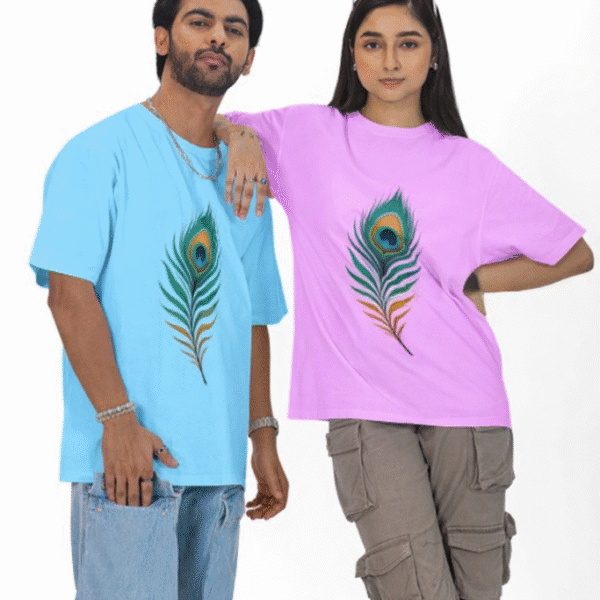 Peacock Feather Oversized Tee