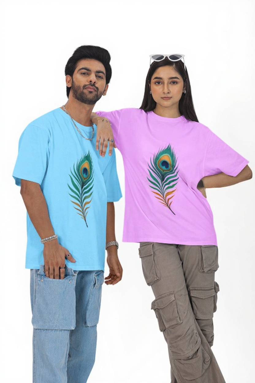 Peacock Feather Oversized Tee